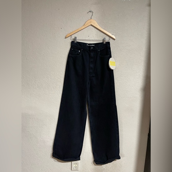 MOTHER DENIM SNACKS | NWT! The Funnel Heel Cuff Jeans Sz: 26 Smacking Good Black - Picture 6 of 8